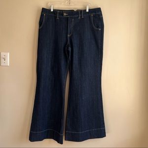 Seven7 Premium Denim dark blue wide leg jeans size 16